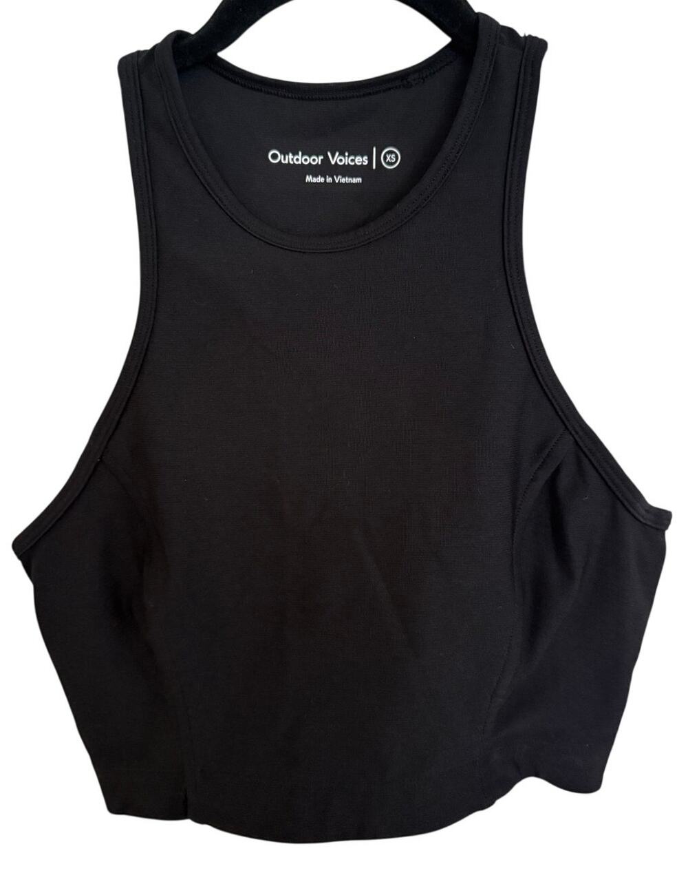 Outdoor Voices Black Crop Tank Top Size XS Minimalistic Casual Loungewear Basics